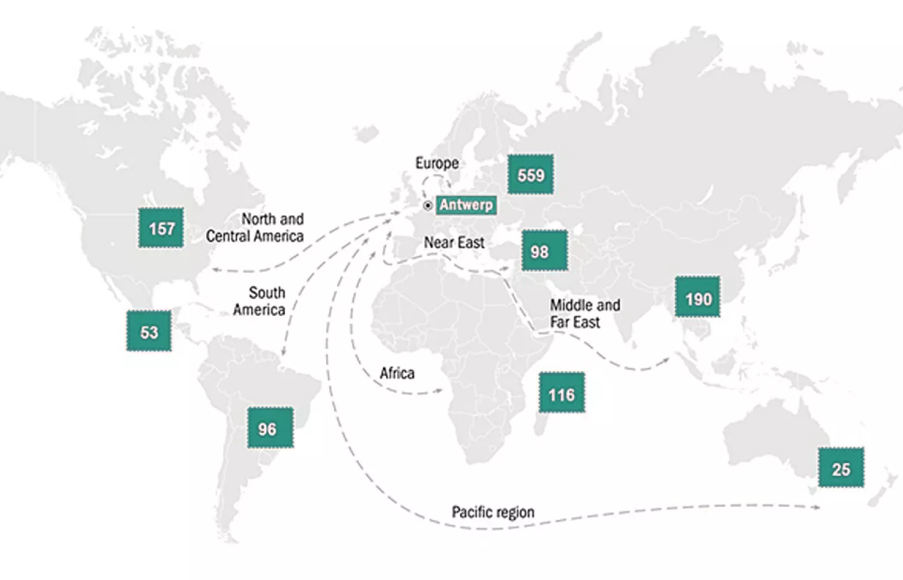 Map: Direct connections with 1300 ports worldwide