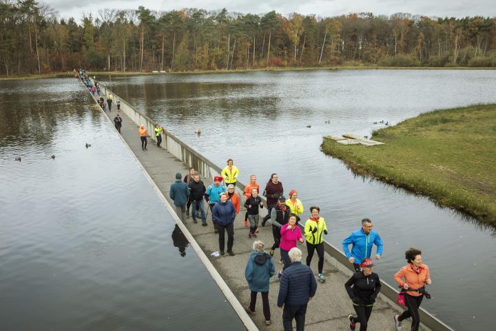 Bokrijk run 2019 Fietsen door het water