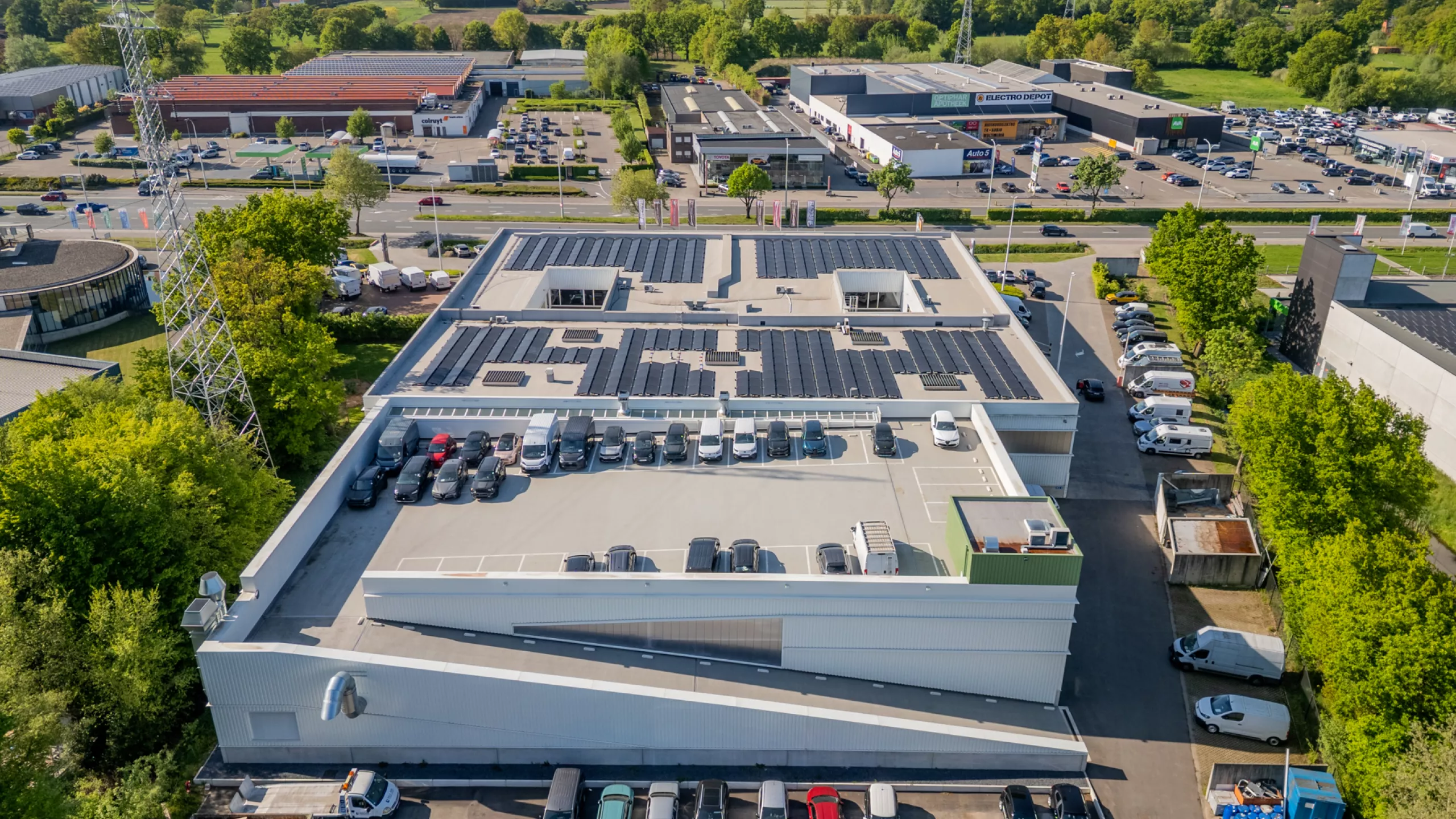 luchtfoto van garage Buga