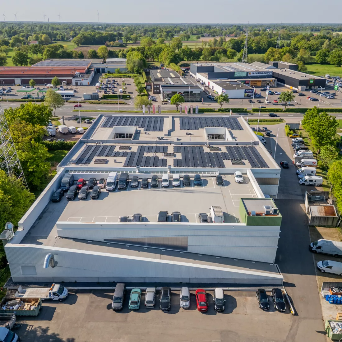 luchtfoto dakparking en garage