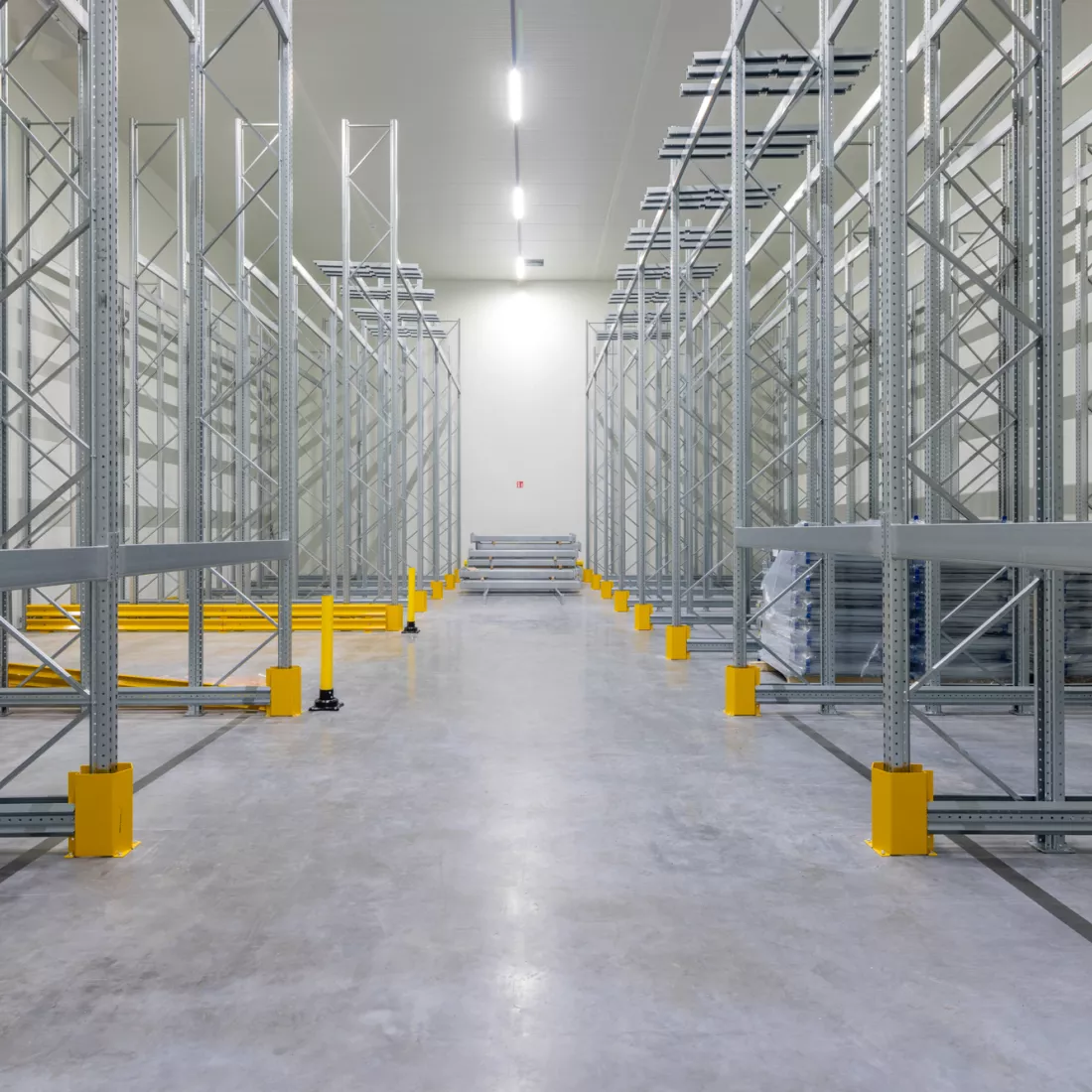 koelmagazijn met rekken