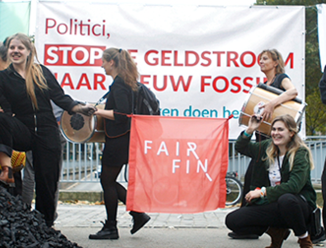 FairFin vrijwilligers op klimaatactie