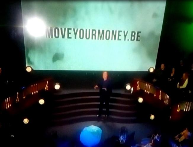 Nic Balthazar sprak over het belang van de Move Your Money campagne