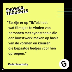 Quote uit Shower Thoughts (c), rubriek van redacteur Kelly Van Droogenbroeck