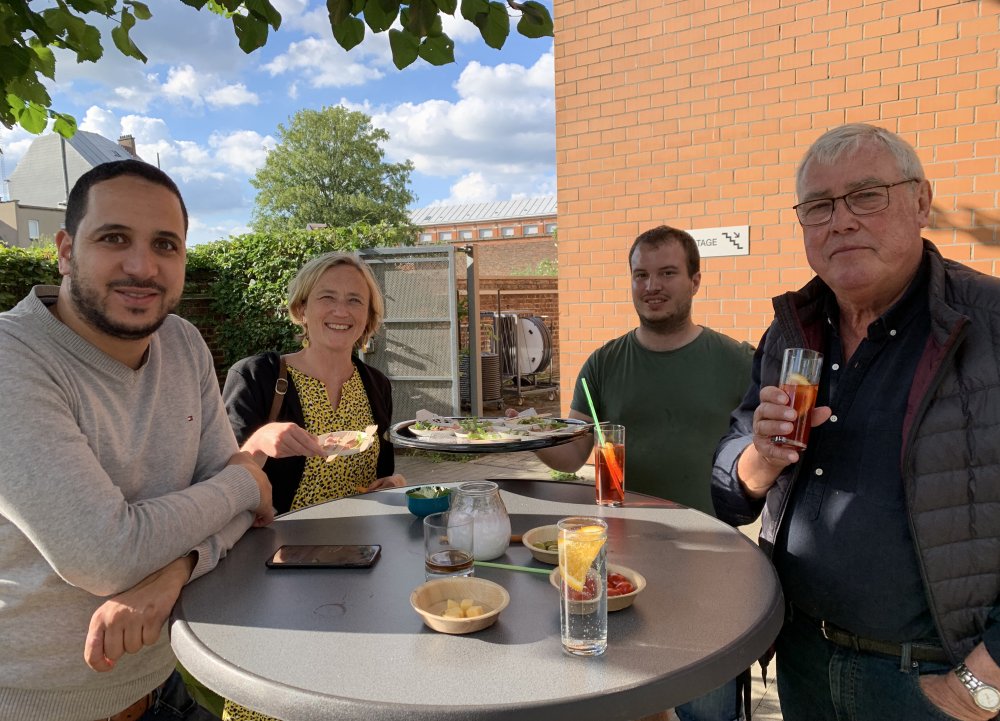 Schepen Moad El Boudaati, Elke, Tom en Theo @ seizoenafsluiter 2018-2019