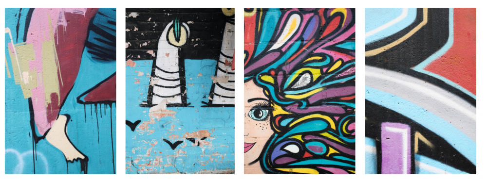 door VEUCH aan de Europabrug, door Manoel Quitério Santos aan de Kruitfabriek, door Cesa, Nuke, Dase, MR81, Artois en Bird aan de Europabrug in Vilvoorde