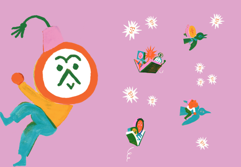 Toegankelijkheid Mannetje met klok als hoofd probeert weg te sluipen