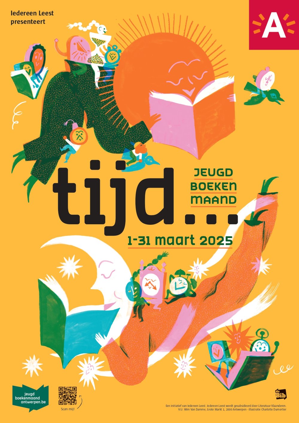 Affiche Jeugdboekenmaand 2025 Affiche van Jeugdboekenmaand 2025 in Antwerpen
