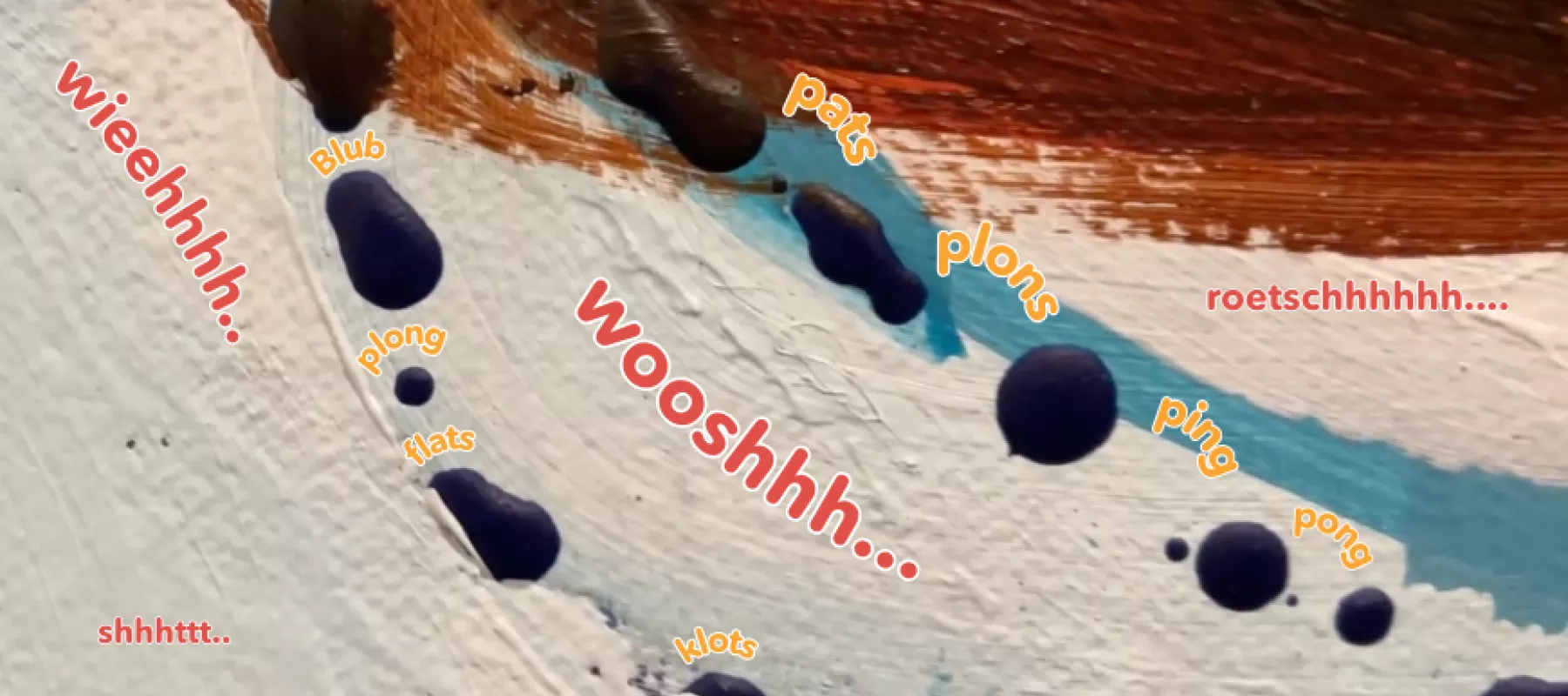 abstract kunstwerk met bijhorende klankwoorden