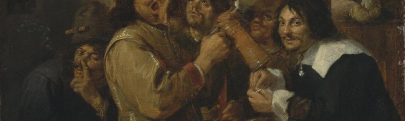 Detail uit De rokers, Adriaen Brouwer, 17de eeuw - 1