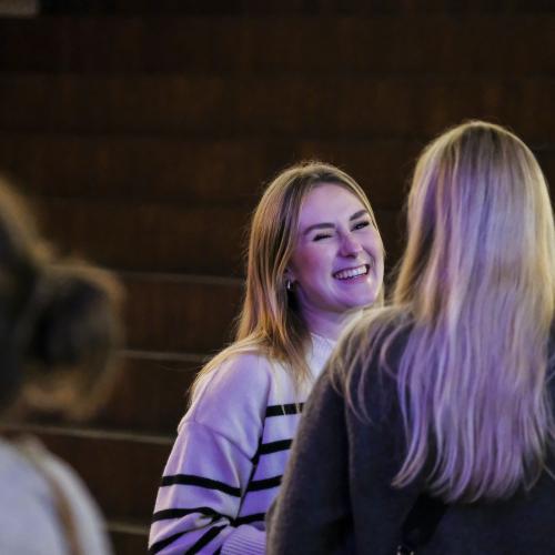 laughing student