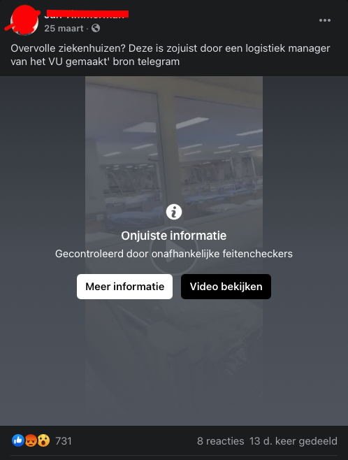 Onjuiste informatie op Facebook