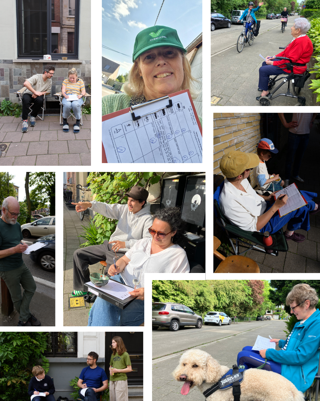 Collage van tellers op straat