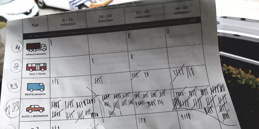 Vinkjes op een telformulier