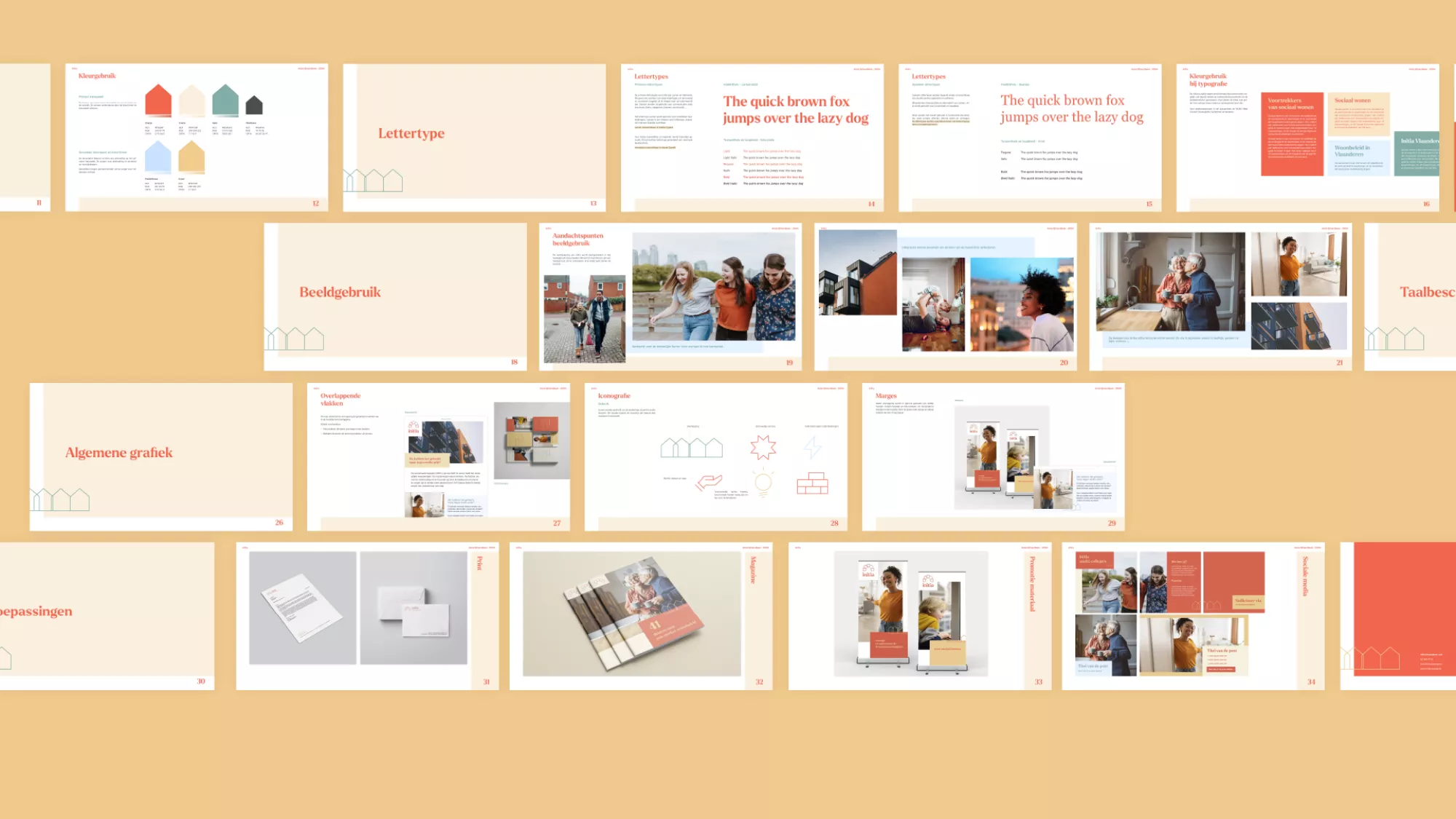 render van de huisstijlrichtlijnen voor woonorganisatie Initia