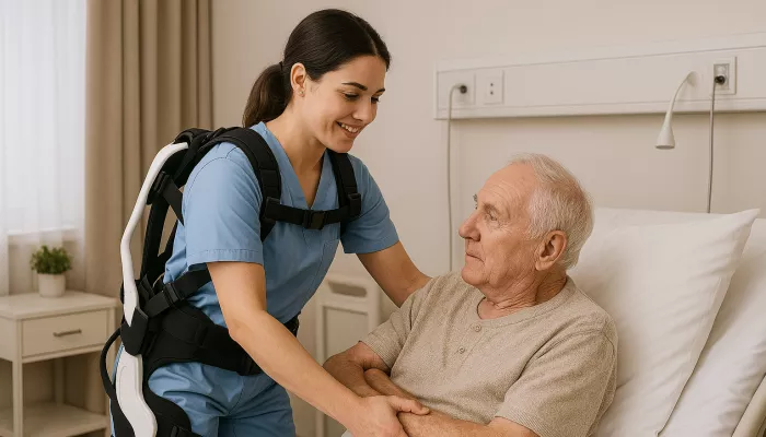 AI gegenereerd Exoskeletten in de ouderenzorg